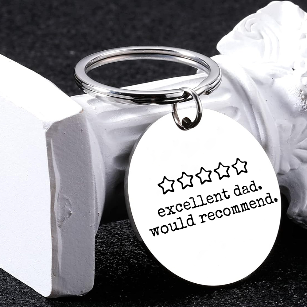 Thoughtful Stainless Steel Father’s Keychain - Heartfelt “Daddy Always Come Home Safe”
