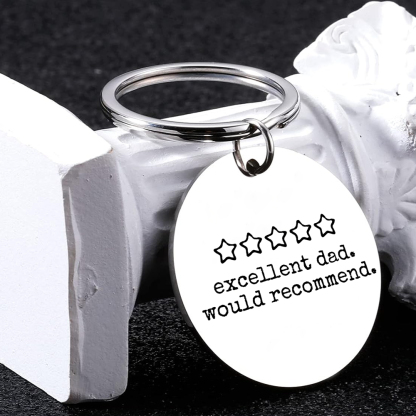 Thoughtful Stainless Steel Father’s Keychain - Heartfelt “Daddy Always Come Home Safe”