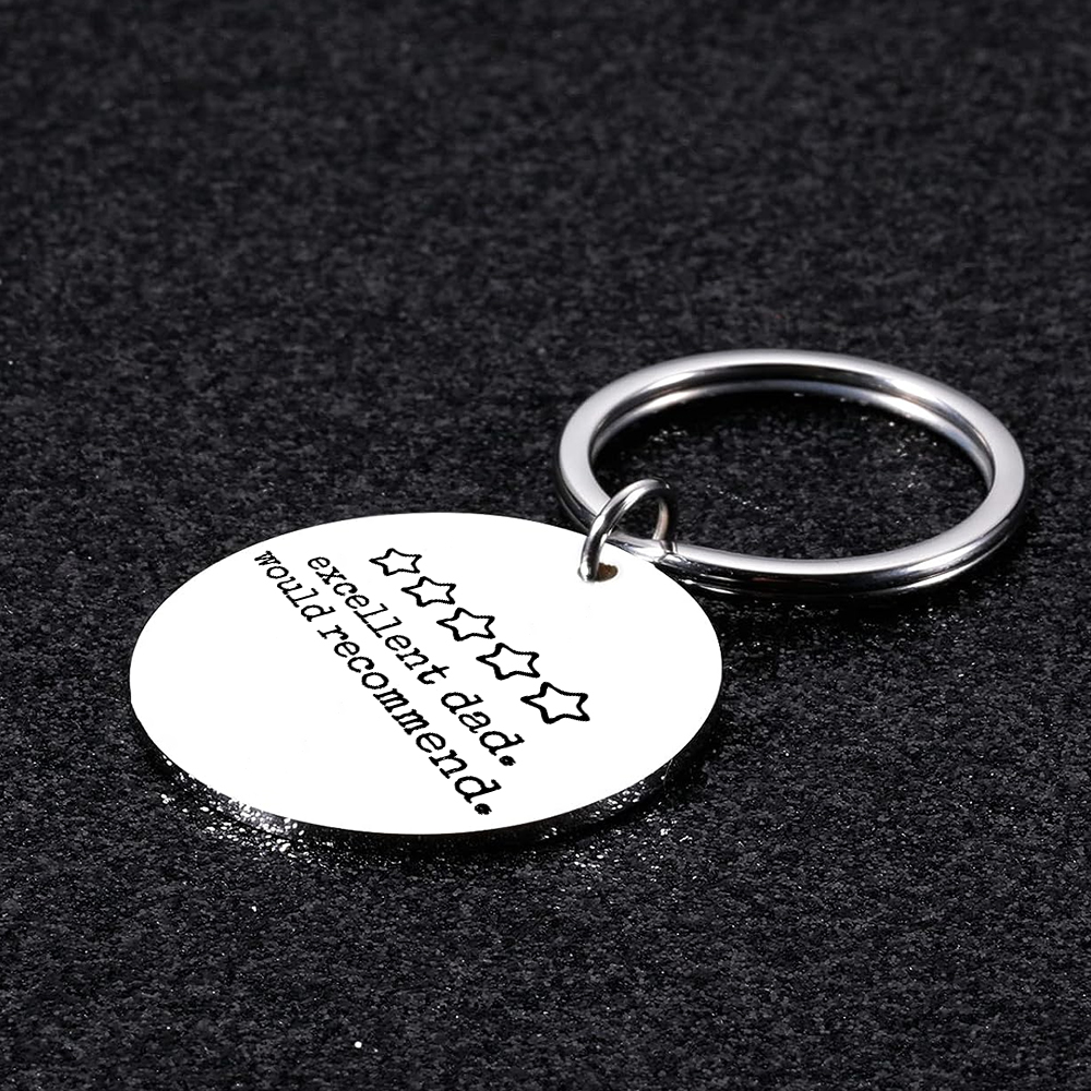 Thoughtful Stainless Steel Father’s Keychain - Heartfelt “Daddy Always Come Home Safe”