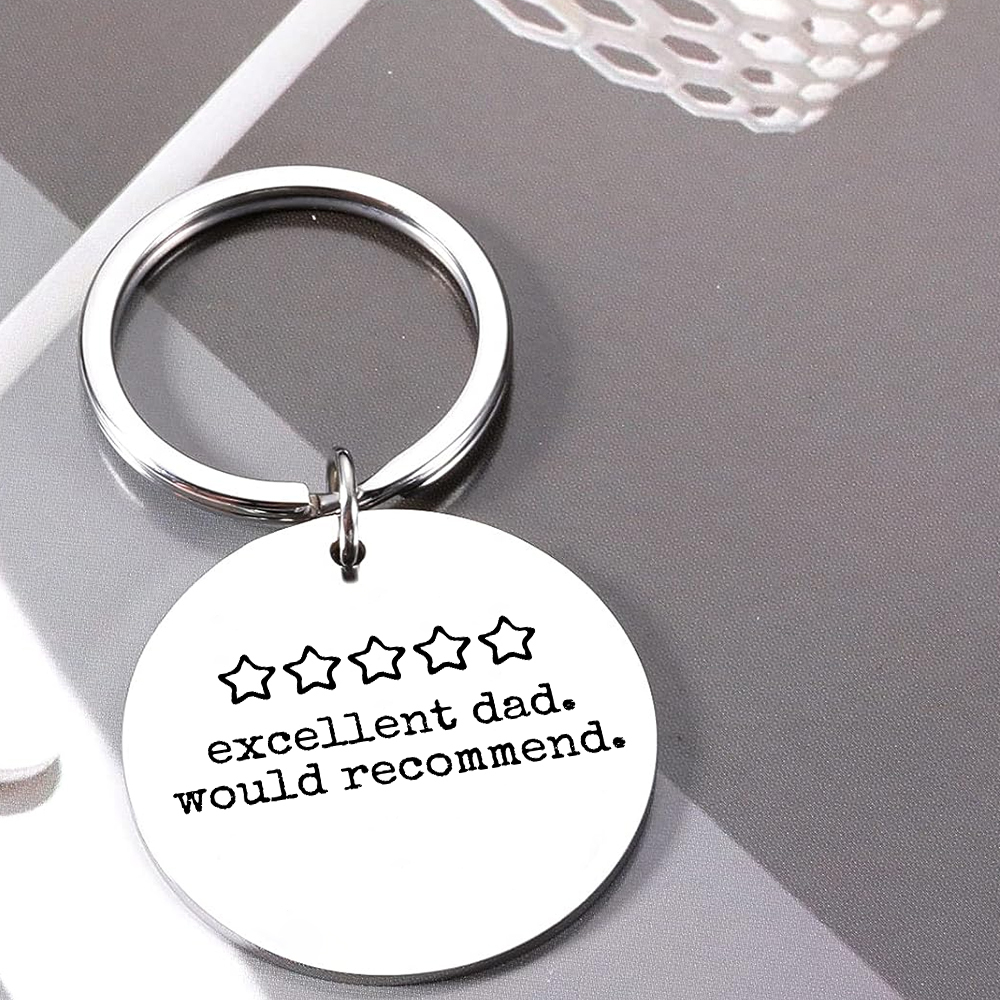 Thoughtful Stainless Steel Father’s Keychain - Heartfelt “Daddy Always Come Home Safe”