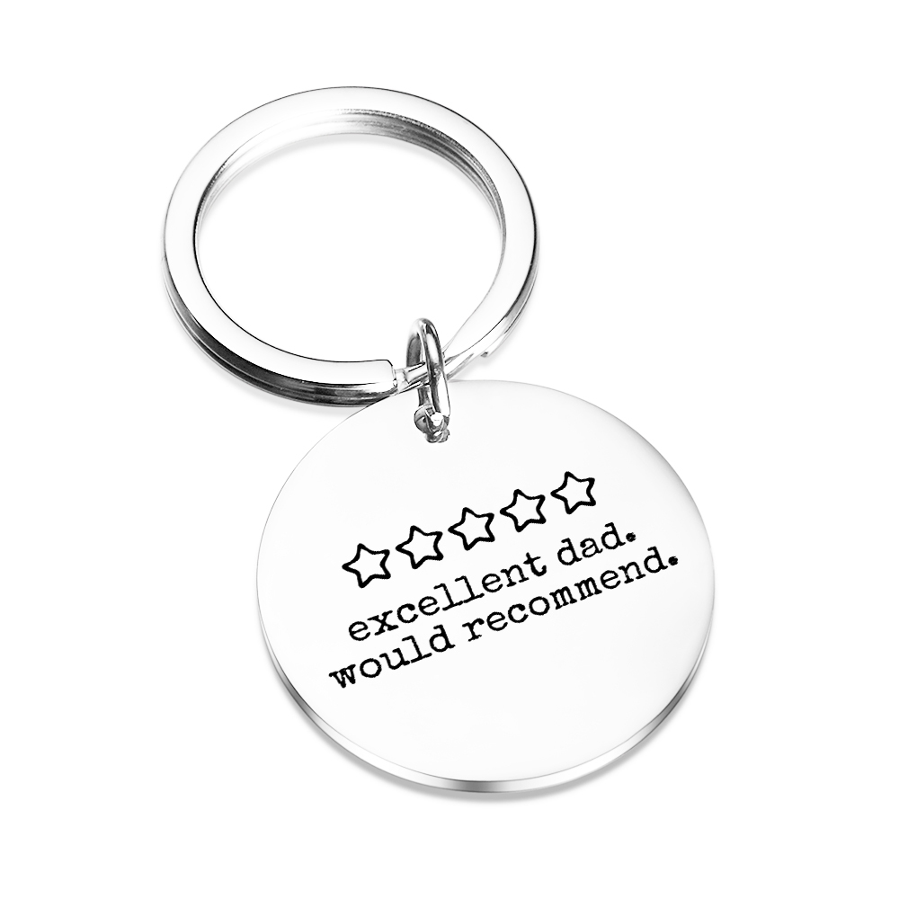 Thoughtful Stainless Steel Father’s Keychain - Heartfelt “Daddy Always Come Home Safe”