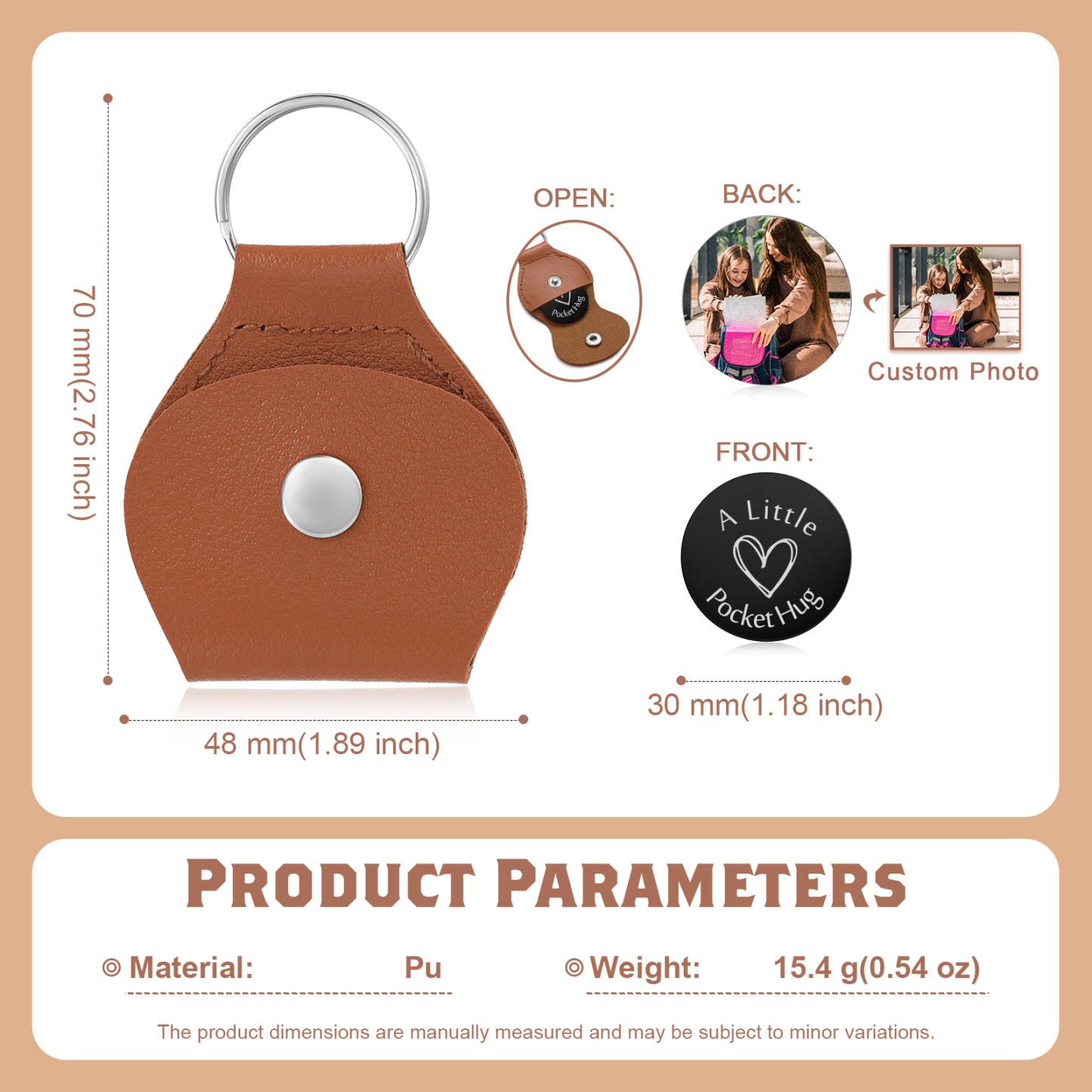 Personalized Pocket Hug Keychain – Unique Back-to-School Comfort Design | Custom Photo Keepsake for Kids