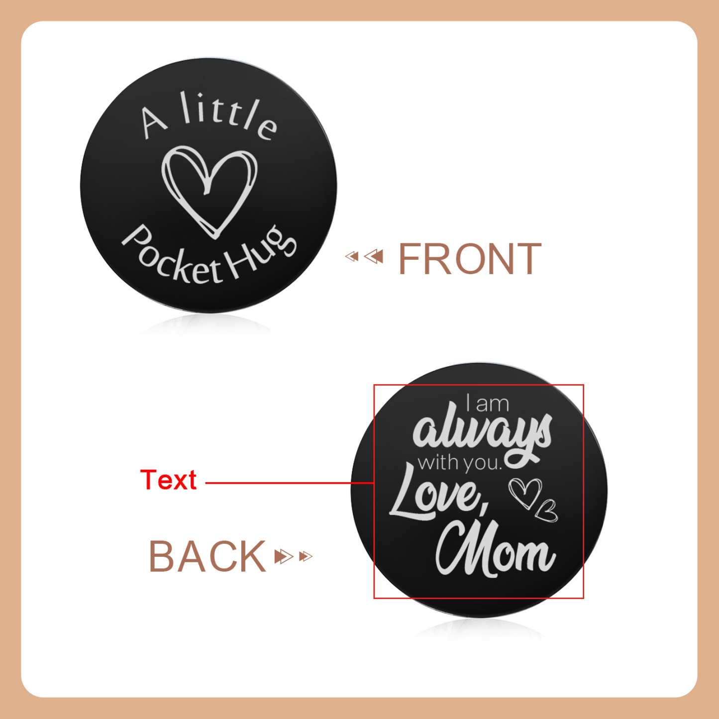 Personalized Pocket Hug Keychain – Unique Back-to-School Comfort Design | Custom Text Keepsake for Kids