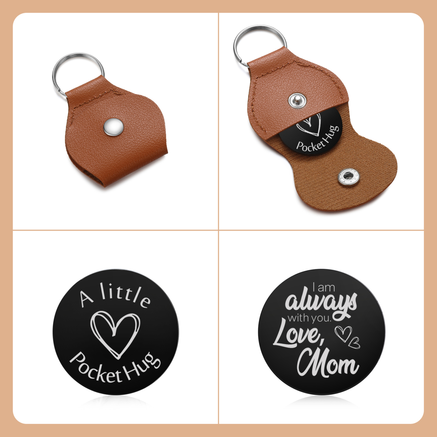 Personalized Pocket Hug Keychain – Unique Back-to-School Comfort Design | Custom Text Keepsake for Kids