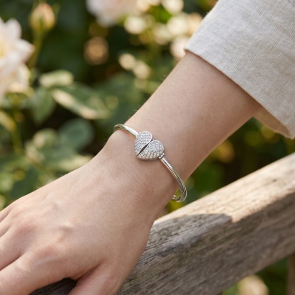 Personalized Angel Wing Heart Photo Cuff Bracelet