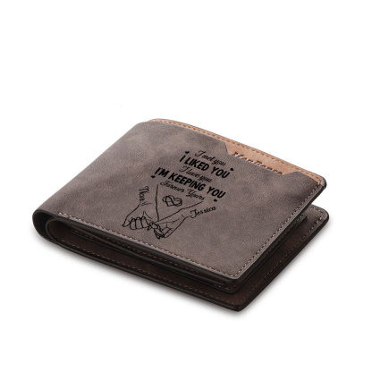 Personalized Couple PU Leather Calendar Wallet for Men