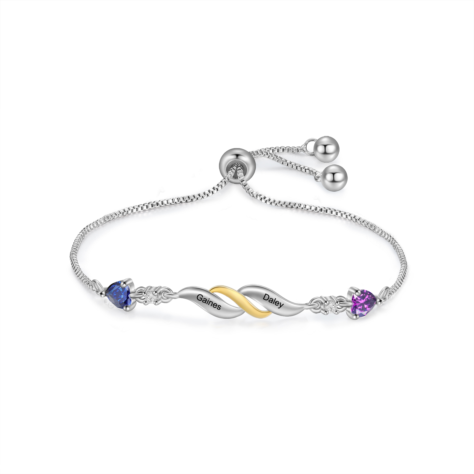 Adjustable Infinity Birthstone Bracelet