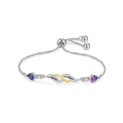 Adjustable Infinity Birthstone Bracelet