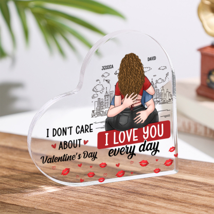 Personalized Acrylic Heart Plaque I Love You Every Day Valentine’s Day Gift for Couples