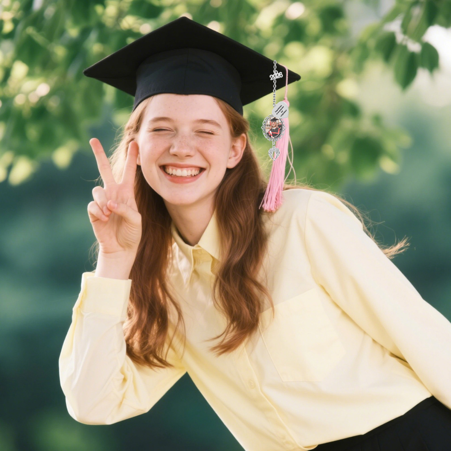 Custom Photo Graduation Tassel Charm 2026 Memorial Grad Cap Charm