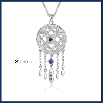 Dreamcatcher Personalised Necklace with Custom Name & Birthstone Necklace Gift for Her | Jessemade