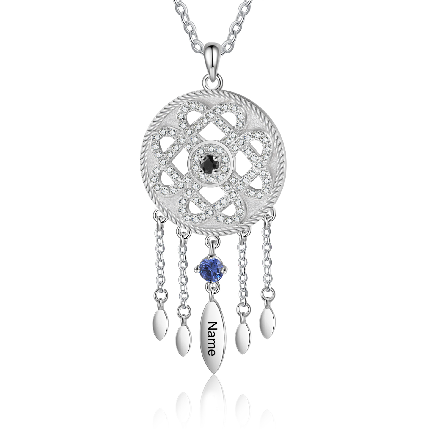 Dreamcatcher Personalised Necklace with Custom Name & Birthstone Necklace Gift for Her | Jessemade