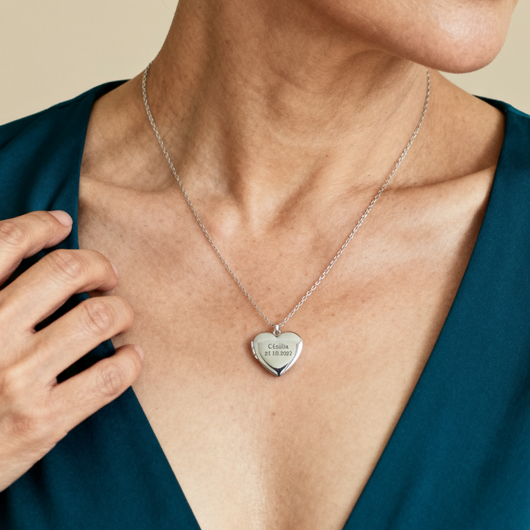 Personalized 2 Photo & Year & Name Necklace Love Necklace For Couples