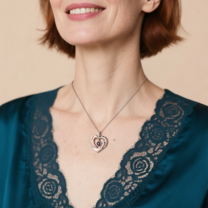 Photo-Personalized Projection Heart Necklace Custom Name Necklace Creative Gift For Her