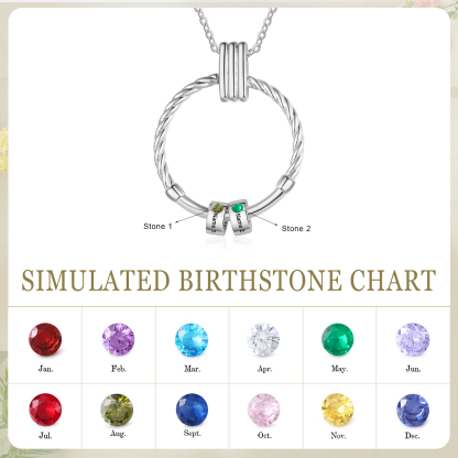 2 Names - Personalized Round Pendant Necklace Customized Name Gift for Her