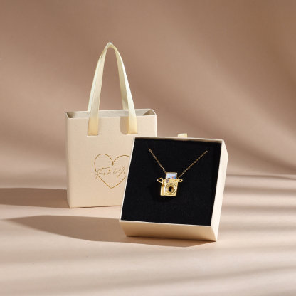 Personalized Photo Necklace - Camera Pendant Necklace with Customize 1 Photo for Her | Jessemade