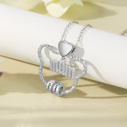 2 Names Personalized Cat Head Shape Necklace Custom Birthstone Necklace Gift for Mum