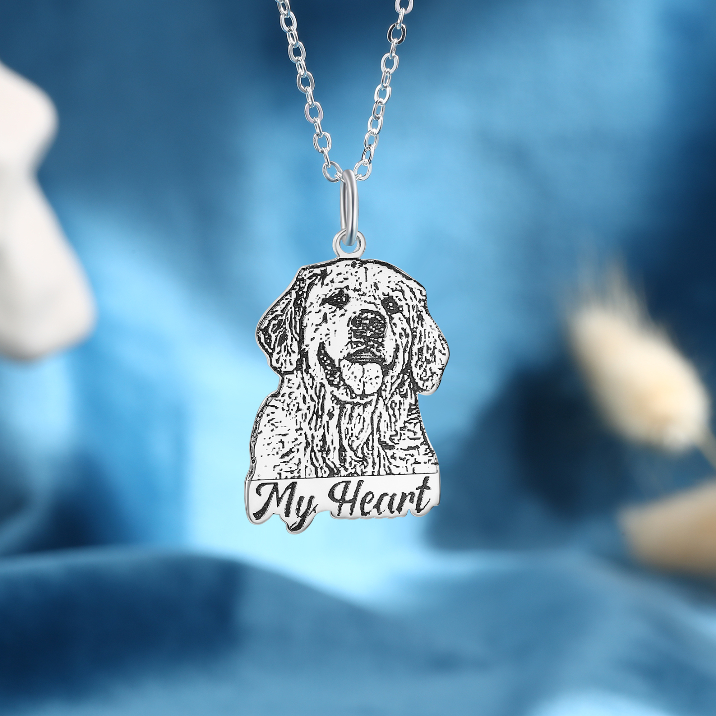 Personalised Pet Necklace – Custom Name & Photo Heart Pendant Gift For Dog Lovers | Jessmade