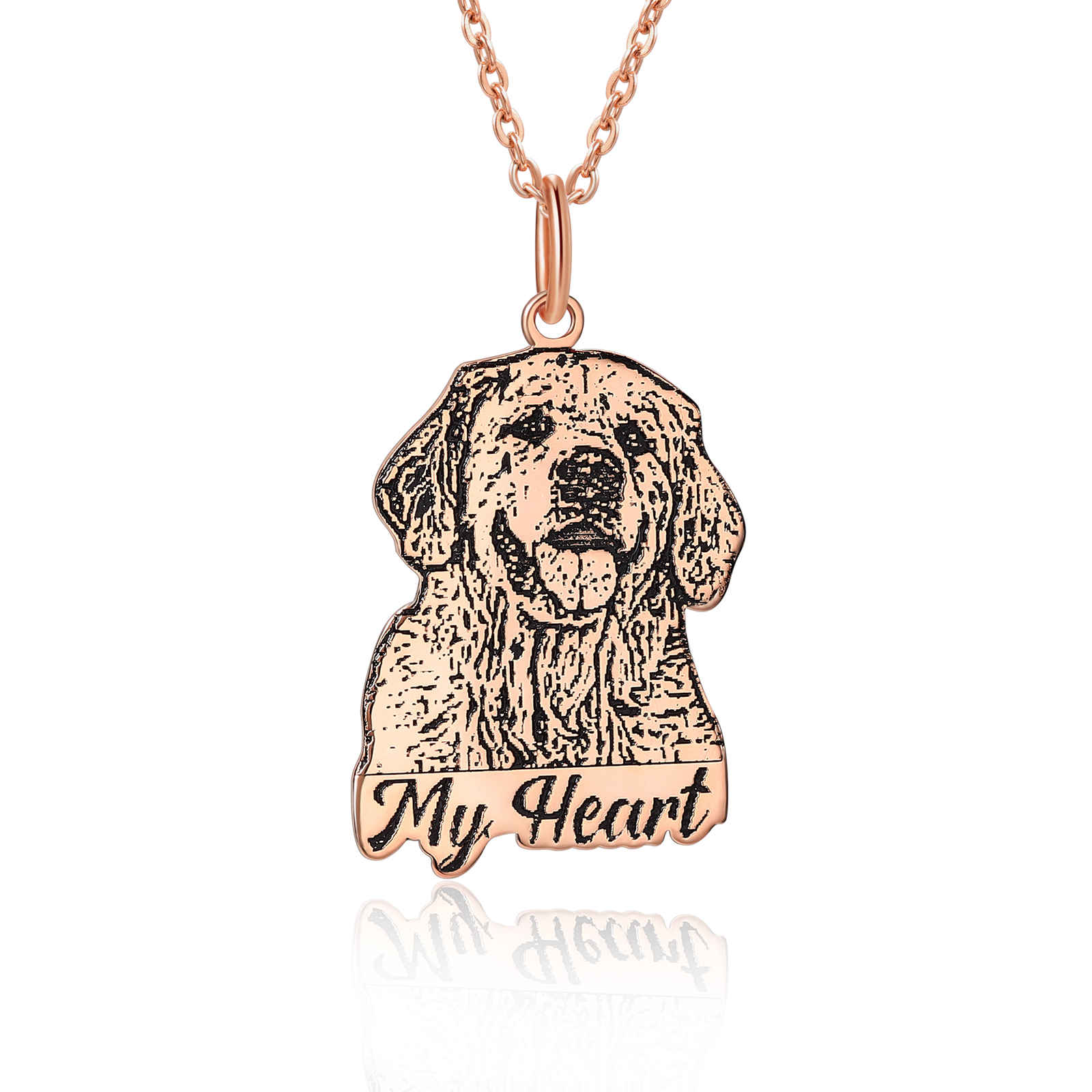 Personalised Pet Necklace – Custom Name & Photo Heart Pendant Gift For Dog Lovers | Jessmade