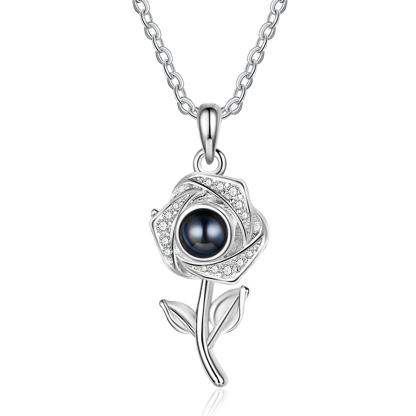 Personalised Rose Projection Necklace with Custom Photo Necklace Gift for Her | Jessmade