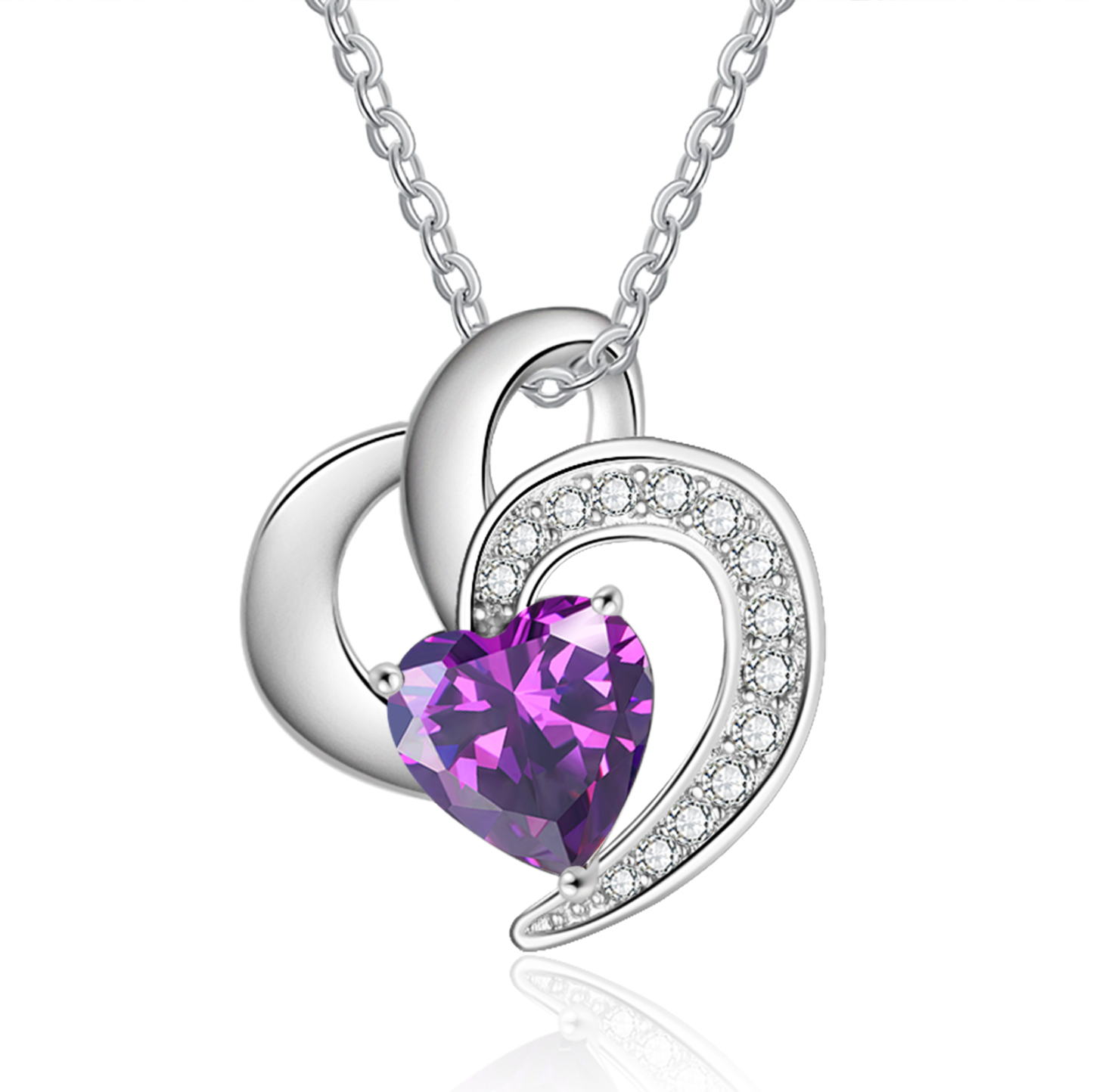 Personalised Heart Shaped Necklace Customized With 1 Name and 1 Birthstone Necklace for Nan | Jessmade