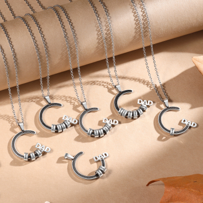 Personalised Dad Necklace with Custom 2 Names Stainless steel Necklace Christmas Gift for Dad | Jessmade