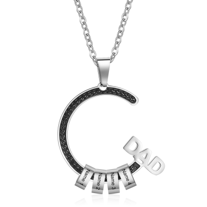 Personalised Dad Necklace with Custom 4 Names Stainless steel Necklace Christmas Gift for Dad | Jessmade