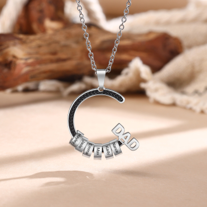 Personalised Dad Necklace with Custom 6 Names Stainless steel Necklace Christmas Gift for Dad | Jessmade