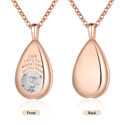 Personalised Memorial Necklace with Custom Photo Stainless Steel Necklace Gift for Loved Ones | Jessemade