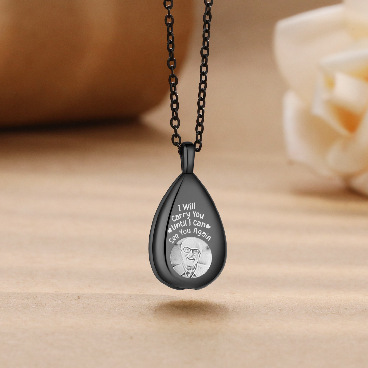 Personalised Memorial Necklace with Custom Photo Stainless Steel Necklace Gift for Loved Ones | Jessemade