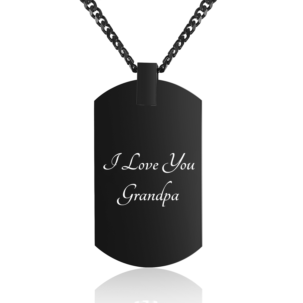 Personalised Cross and Photo Dog Tag Necklace - Custom Photo & Text Memorial Gift for Grandad | Jessmade