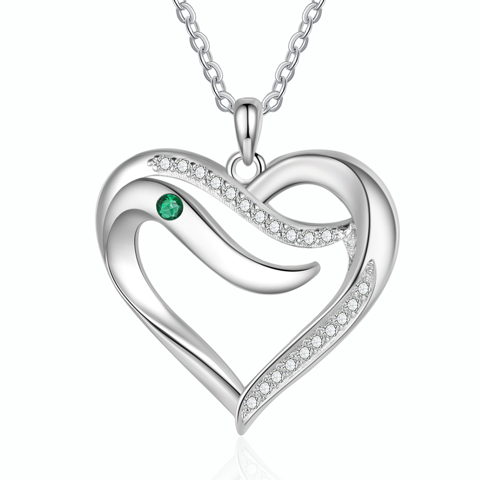 Personalised Necklace with 1 Name & 1 Birthstone Pendant - Christmas Gift for Mum/Wife | Jessemade