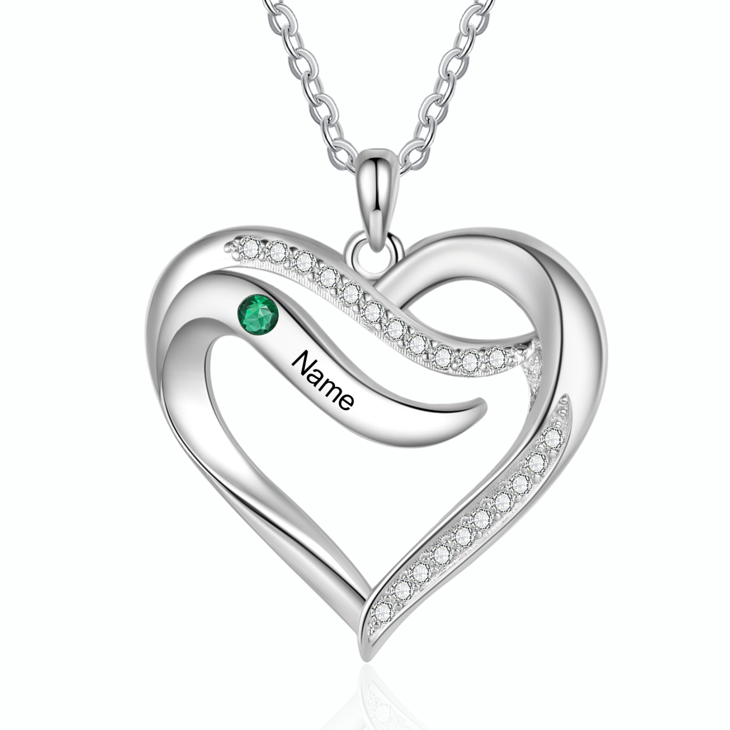 Personalised Necklace with 1 Name & 1 Birthstone Pendant - Christmas Gift for Mum/Wife | Jessemade