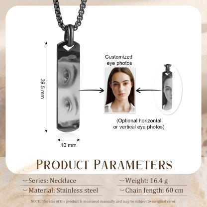 Personalised Eye Photo Necklace - Custom Eye Photo Pendant in Silver, Gold, Black - Christmas Gift for Wife/Sister/Daughter | Jessemade