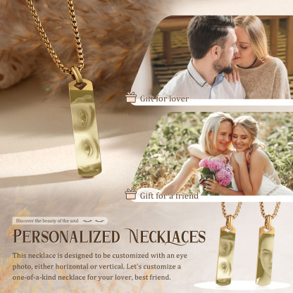 Personalised Eye Photo Necklace - Custom Eye Photo Pendant in Silver, Gold, Black - Christmas Gift for Wife/Sister/Daughter | Jessemade