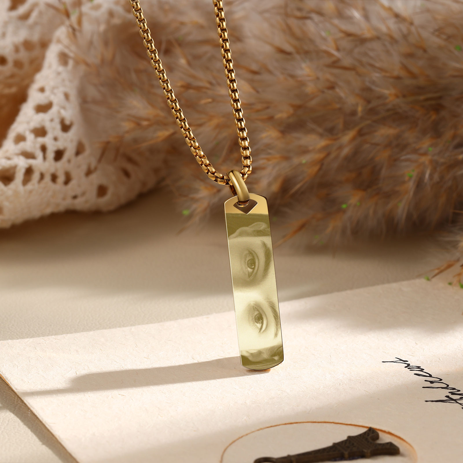 Personalised Eye Photo Necklace - Custom Eye Photo Pendant in Silver, Gold, Black - Christmas Gift for Wife/Sister/Daughter | Jessemade