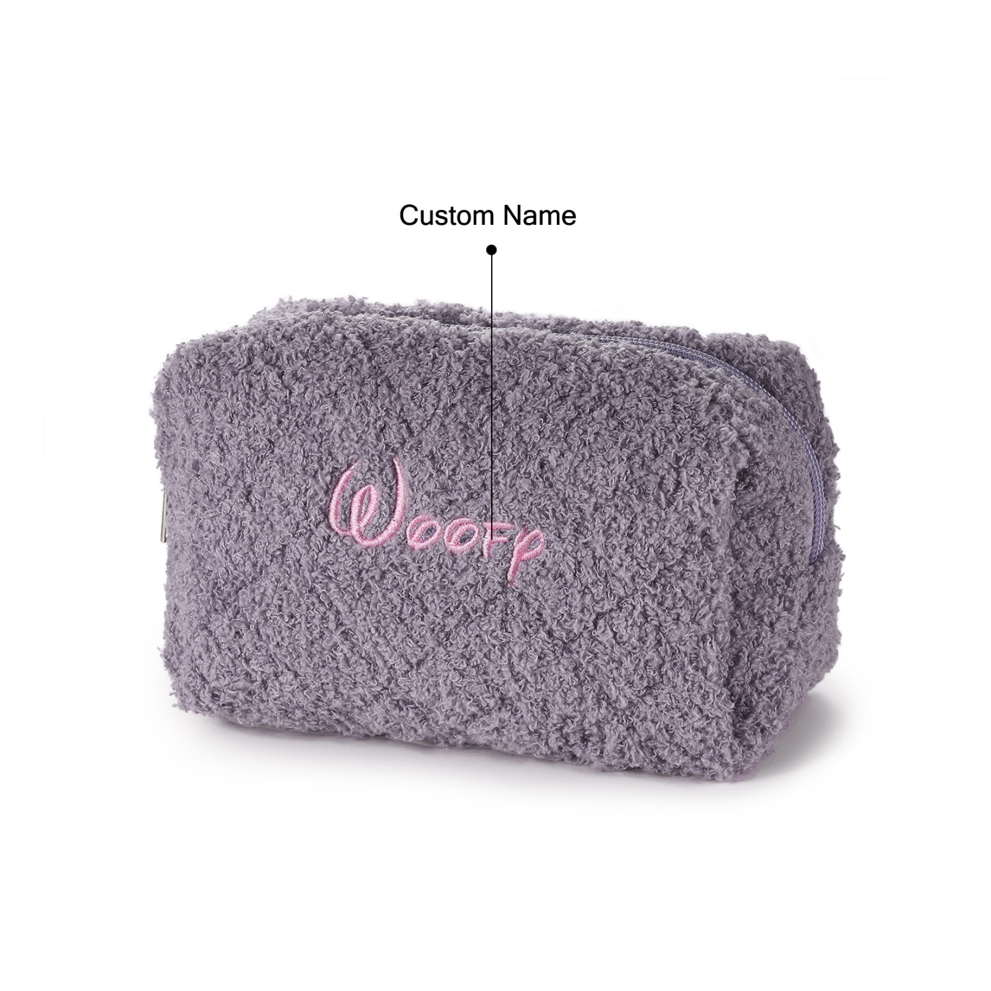 Personalised Embroidered Name Makeup Bag Bridesmaid Cosmetic Pouch Furry Toiletry Organizer Christmas and Bridal Shower Gift Gift for Her | Jessemade