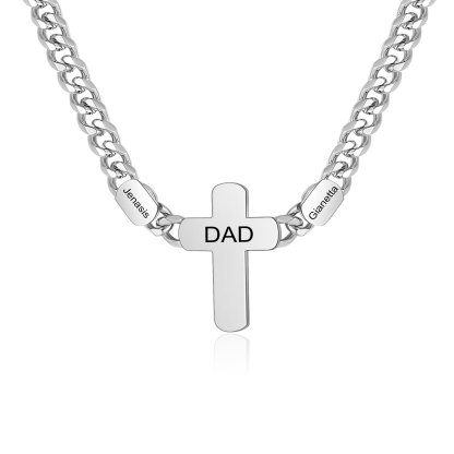 Personalized Men’s Necklace – Stainless Steel Chain Customized with 2-4 Names and Texts – Gift for Dad | Jessemade