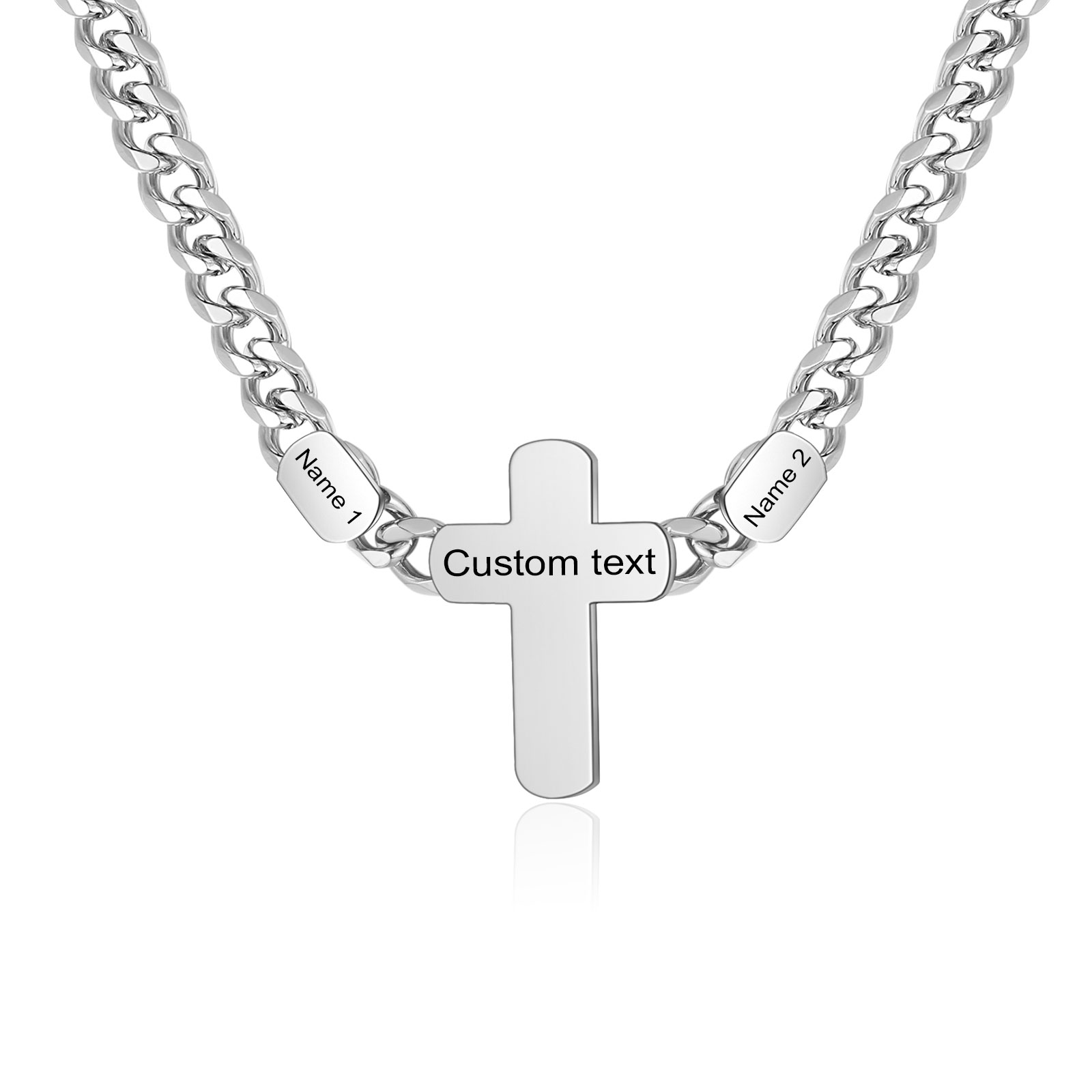Personalized Men’s Necklace – Stainless Steel Chain Customized with 2-4 Names and Texts – Gift for Dad | Jessemade