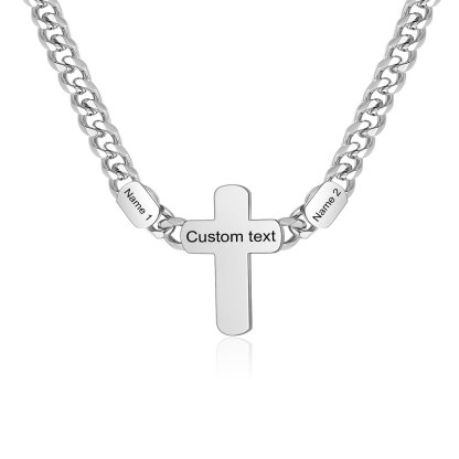 Personalized Men’s Necklace – Stainless Steel Chain Customized with 2-4 Names and Texts – Gift for Dad | Jessemade