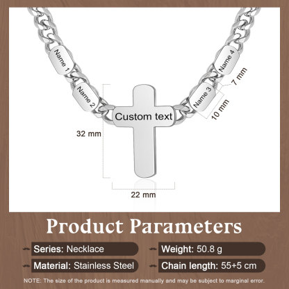 Personalized Men’s Necklace – Stainless Steel Chain Customized with 2-4 Names and Texts – Gift for Dad | Jessemade