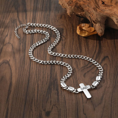 Personalized Men’s Necklace – Stainless Steel Chain Customized with 2-4 Names and Texts – Gift for Dad | Jessemade