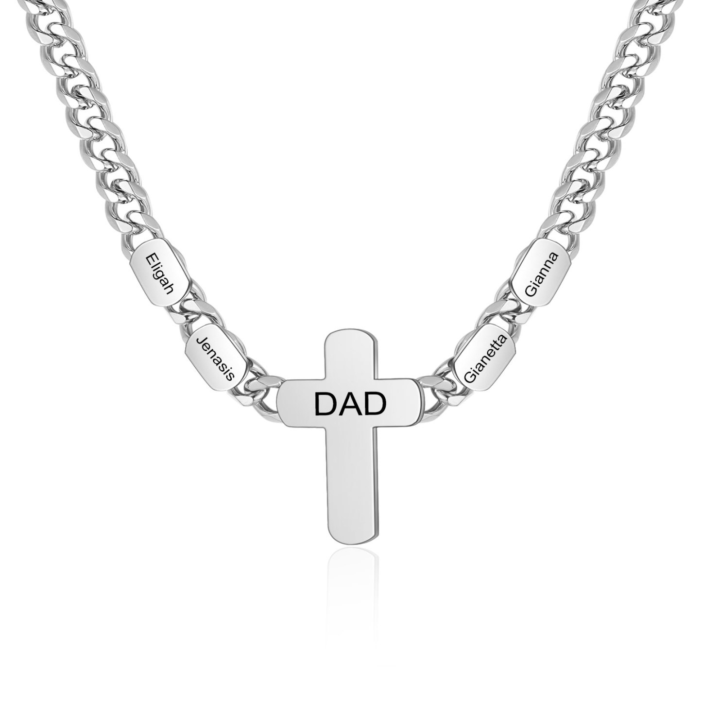 Personalized Men’s Necklace – Stainless Steel Chain Customized with 2-4 Names and Texts – Gift for Dad | Jessemade