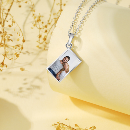 Personalised Envelope Pendant Necklace - Customised with 1 Photo & 1 Birthstone, Available in 4 Colours, Valentine’s Day Gift for Couple | Jessemade