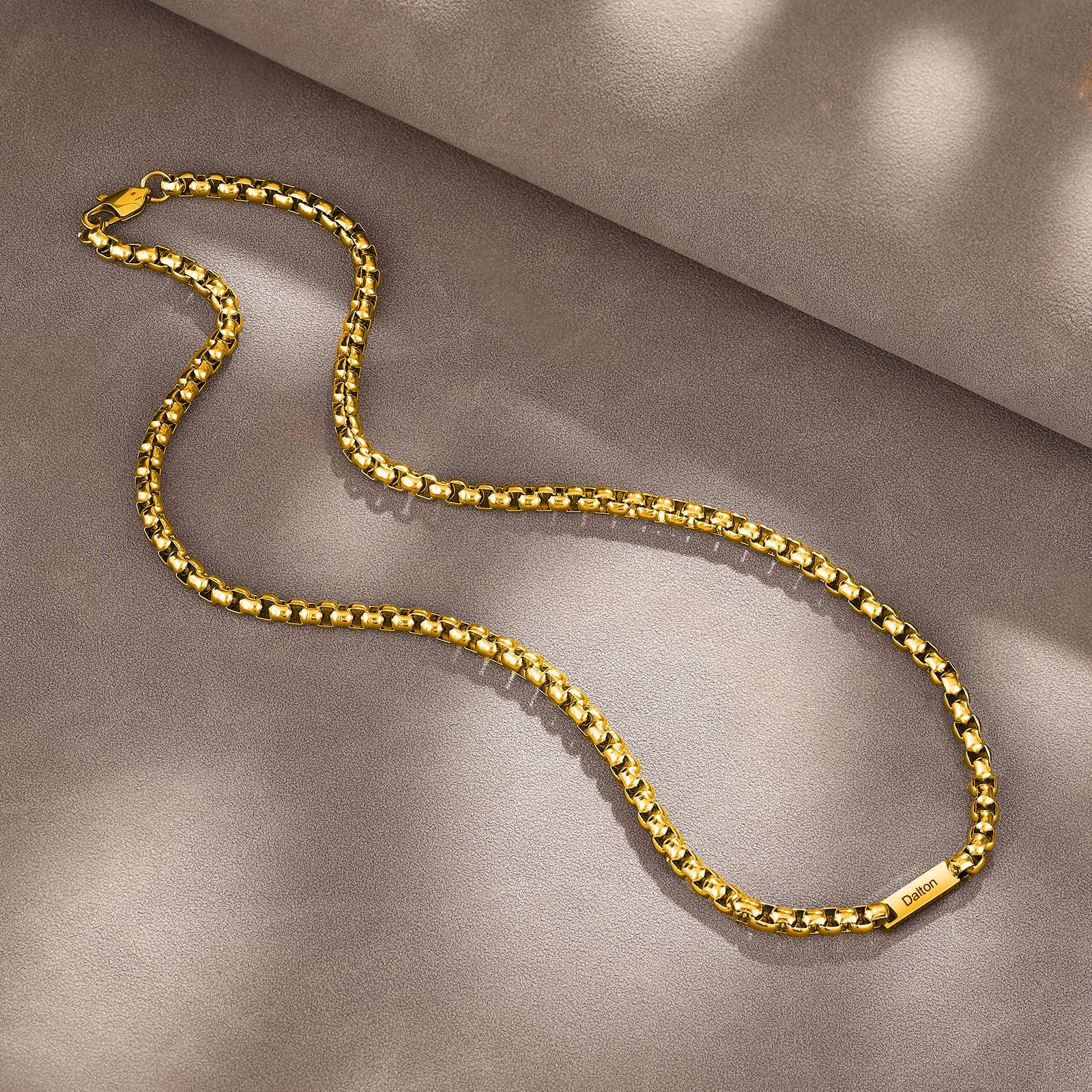 1 name - Personalized Engraved Bar necklace – Unique Name Bar Stainless Steel Chain for Dad