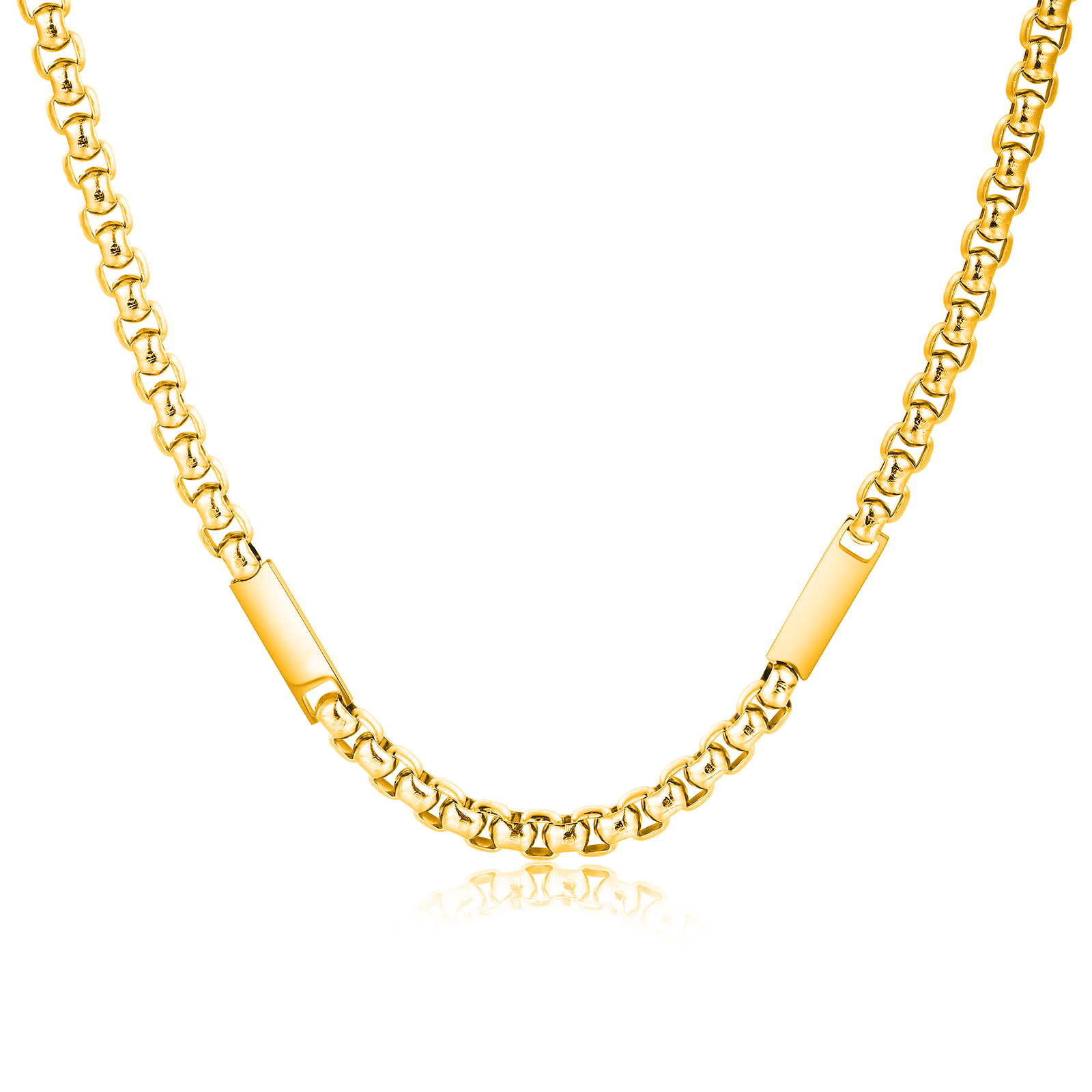 2 names - Personalized Engraved Bar necklace – Unique Name Bar Stainless Steel Chain for Dad