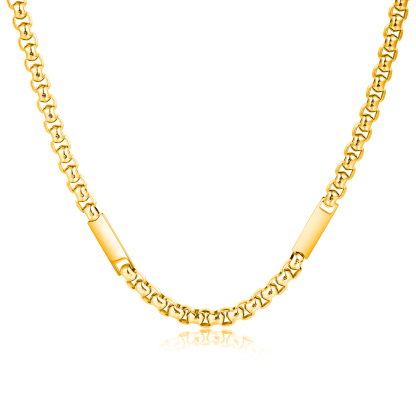 2 names - Personalized Engraved Bar necklace – Unique Name Bar Stainless Steel Chain for Dad