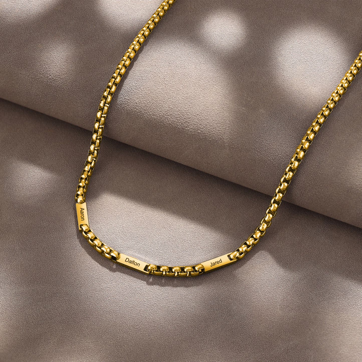 3 names - Personalized Engraved Bar necklace – Unique Name Bar Stainless Steel Chain for Dad