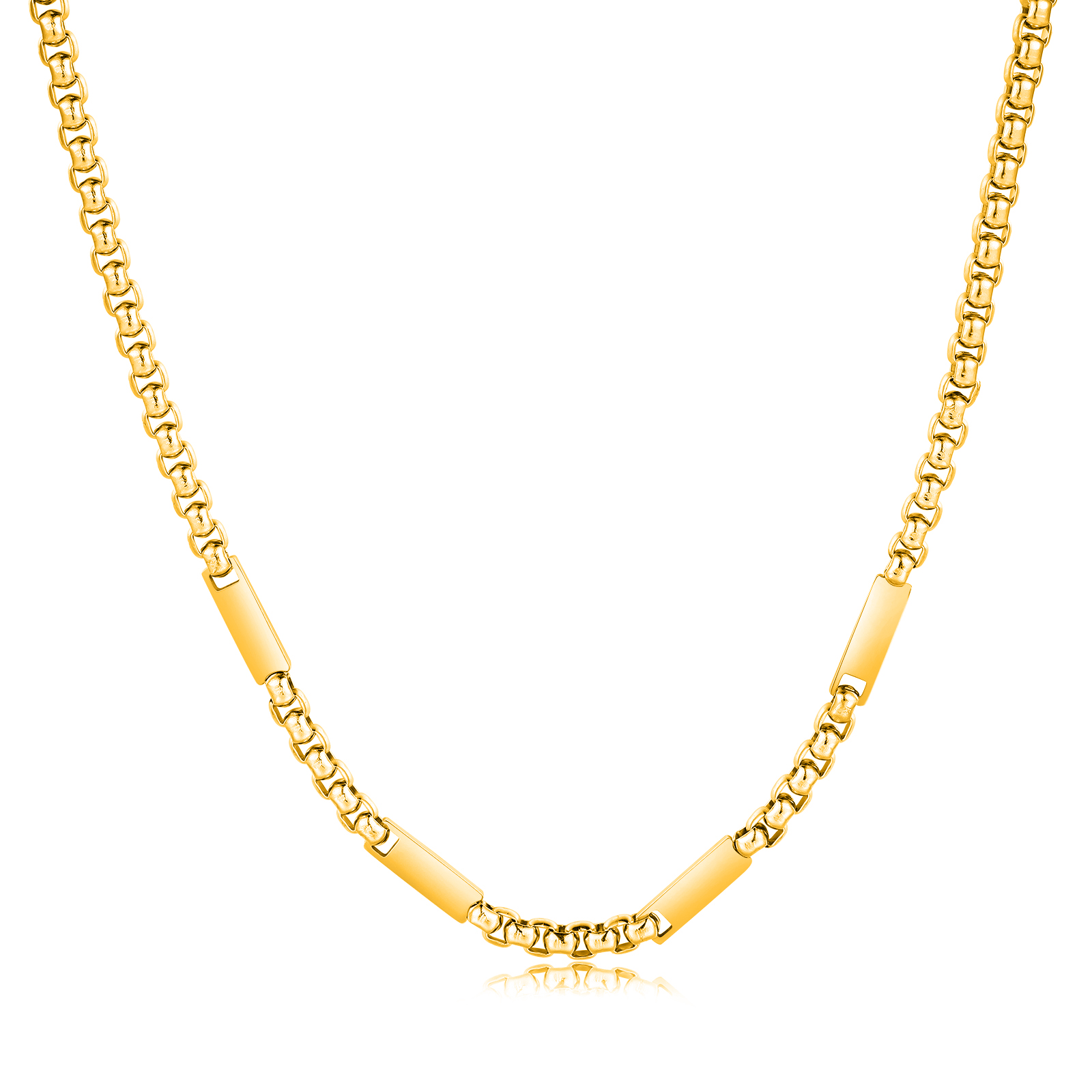 4 names - Personalized Engraved Bar necklace – Unique Name Bar Stainless Steel Chain for Dad