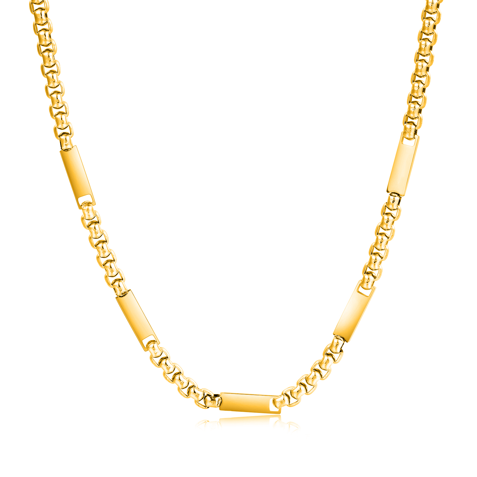 5 names - Personalized Engraved Bar necklace – Unique Name Bar Stainless Steel Chain for Dad